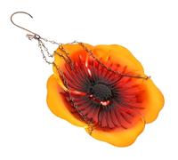 WOONEKY Mangeoire à Oiseaux Suspendue en Métal Marron, Récipient à Nourriture de Jardin, Décor Balance Fleur, pour Extérieur Jardin et Terrasse, Usage Ornithologique