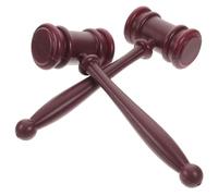 WOONEKY Marteaux de Juge en Plastique Marron 2pcs, Portable Son Clair pour Garçon et Filles, pour Ventes aux Enchères et Jeux de Rôle