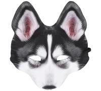 WOONEKY Masque D'animal Réaliste en Eva pour Adolescents, Tête de Chien Ajustement Sécurisé, pour Fêtes D'halloween et Mascarades