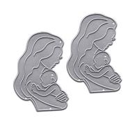 WOONEKY Matrices de Découpe en Acier au Carbone 2 Pcs de Mère et Garçon et Filles, Pochoirs Métalliques Décoratifs pour Scrapbooking et Gaufrage, Accessoires Créatifs pour Loisirs