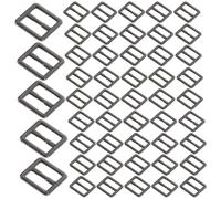 WOONEKY Mini Boucle Métallique Réglable 6 Mm, Lot de 100 Pièces Couleur Gunmetal, Boucle à Trois Glissières pour Vêtements et Paquet de Poupée, Accessoires DIY Couture Patchwork