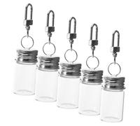 WOONEKY Mini Bouteille à Souhaits en 7ml pour DIY Lot De 5 Porte-clés Décoratifs Bouteilles Transparentes pour Messages Et pour Présents Et Projets Créatifs