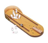 WOONEKY Mini Bowling Set Bois Compact Jeu De Quilles De Table pour Garçon Fille Et Adultes Améliore La Coordination Facile à Jouer Maison Et Bureau Jouet Éveil Portable