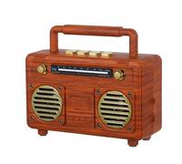 WOONEKY Mini Enceinte sans Fil Rétro Portable, Caisson Intégré, Abs Café | Style Vintage, Légère et Autonome, pour Voyages et Réunions Familiales, Usage Extérieur