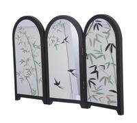 WOONEKY Mini Paravent Pliant en Acrylique 33x23 Cm, Décor Traditionnel Chinois Finition Miroir, Séparateur de Bureau Portable et Décoratif, pour Espace de Travail, Chambre D’élève