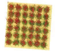 WOONEKY Miniature Flower Tuft DIY Static Grass Cluster for Model Railroad Scenery Plastic Fake Grass Tuft Decor for Train Landscape and Table Maquette