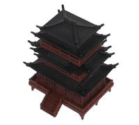 WOONEKY Miniature Pavilion Statue Décor Zen Jardin Chinois Ancien Modèle Architecture pour Bonsai Aquarium Micro Paysage Ornamental Polyvalent