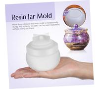 WOONEKY Moule Silicone pour Résine Époxy avec Couvercle Moule Jarre Résine et Flexible à Haute Température Compact pour Rangement DIY Conteneurs