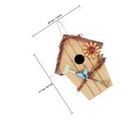 WOONEKY Nichoirs en Décoration De Maison Rural Maison d'oiseaux Suspendue Pendaison pour L'extérieur Décoration d'oiseaux Volet Rouge