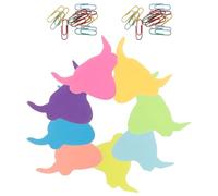 WOONEKY Notes Autocollantes Vache Cartoon 8 Blocs Colorés 24 Trombones Métalliques Assortis, Accessoires de Bureau Ludiques pour Organisation Scolaire et Maison, Fournitures Papeterie