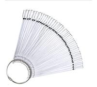 WOONEKY Nuancier Bâtonnets Pour Faux Ongles Transparent 50 Pièces Anneaux Métalliques Pour Présentation Vernis Et Entraînement Nail Art à Domicile Salon