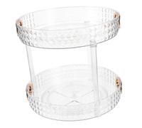 WOONEKY Organisateur Maquillage Double Couche Rotatif pour Vanité Rangement Salle de Bain Élégant et Spacieux pour Produits Beauté Support Cosmétique Tournant Multifonction pour Coiffeuse