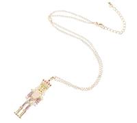 WOONEKY Ornements de casse-noisette casse noix Pendentif sapin de Noël bijoux de Noël collier drôle Collier de vacances boucles d'oreilles de Thanksgiving casse-noix Pink