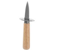 WOONEKY Ouvre-coquilles Saint ménager en acier inoxydable, manche en bois, couteau à huîtres multifonction pour barbecue et usage domestique