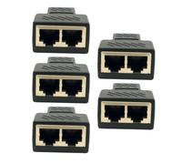 WOONEKY Pack de 5 Connecteurs Répartiteurs Rj45 Ethernet 1 vers 2 Ports en Plastique et Alliage, Pratique Maison Bureau, Solution Problème de Longueur de Câble