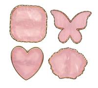 WOONEKY Palette Pour Nail Art D'anneau 4 Pièces Petite Taille Matériau Robuste Rose Pour Femmes Utilisations Manucure Professionnelle Et Personnelle