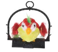 WOONEKY Parrot Enregistrement Électrique Rouge Suspendu pour Garçon Fille Répète Voix et Chansons Éducatif Précoce avec Tête et sans Batterie pour Garçons et Filles de Plus de Ans