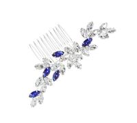 WOONEKY Peigne à Cheveux Bleu Accessoire Mariage Décoratif pour de Mariée Insert Latéral et Arrière Épingle Facile à Porter pour Demoiselles et Fêtes
