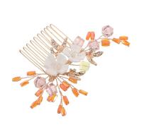 WOONEKY Peigne à Cheveux Côté Mariée en Strass et Fleurs, Accessoire pour Coiffure de Mariage, Pince Légère pour Chignon, Compatible Coiffures Traditionnelles et Événements, Accessoire