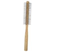WOONEKY Peigne à Rouleaux En Bois Brosse Rotative Pour Cheveux Femme Mini Taille Fine Poils Nylon Coiffage Maison Volume Boucles Salon Compacte