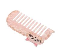 WOONEKY Peigne Antistatique en Acétate Épais à Dents Larges, Taille 12×6 Cm, Couleur Rose, Peigne de Massage du Cuir Chevelu et Démêlant Doux pour Cheveux Secs et Mouillés, Accessoire