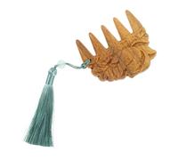 WOONEKY Peigne Bois à Dents Larges avec Pendentif Peigne de Massage Portable Bois pour Démêler Cheveux Crépus et Bouclés