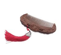 WOONEKY Peigne en Bois de Santal Naturel Sculpté à Fleurs 11 Water Lily Peigne à Dents Larges Antistatique pour Cheveux Bouclés de Poche Portable pour Massage du Cuir Chevelu et Voyage