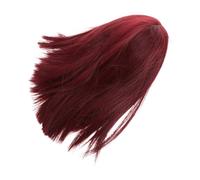 WOONEKY Perruque Courte Rouge Avec Frange Cheveux Synthétiques Lisses Coupe Carrée Pour Cosplay Et Déguisement De Fête