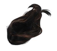 WOONEKY Perruque Longue Réaliste Avec Frange Droite Pour Femme Perruque Longue Avec Frange Noire Et Brune Brune Mixte Résistante