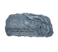 WOONEKY Pierre Tombale pour Animal Résine Étanche avec Statue Ange Chien Décoratif Commémoratif pour Jardin et Plaque Funéraire Extérieure