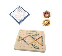 WOONEKY Planche à Clous Bois pour Garçon Fille Outil Éducatif de Formes Géométriques Pédagogique Montessori pour Apprentissage Mathématique