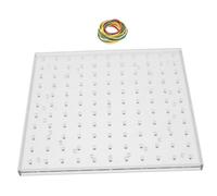 WOONEKY Planche à Clous Éducative Transparente avec Élastiques Colorés Créatif pour Garçon Fille Outil Pédagogique Plastique pour Apprentissage Mathématique
