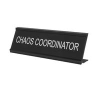 WOONEKY Plaque de Bureau en Alliage d'Aluminium de L, Couleur Noire, Dimensions 6X20 CM, Panneau Décoratif et Nominatif pour Médiateur, Identification Claire pour Espace de Médiation,