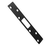 WOONEKY Plaque de Gâche de Porte Acier Inoxydable Noir avec Vis Renfort de Serrure pour Porte Extérieure Renforcement Résistant pour Loquet et Pêne Installation Facile et Compatible