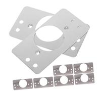 WOONEKY Plaque de Renfort de Gâche de Porte D'entrée en Acier Inoxydable, Kit de Réparation 8 Pièces, Plaque de Fixation à Bille Ronde, Remplisseur de Gâche pour Renforcement Rapide et Solide