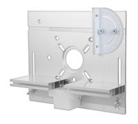 WOONEKY Plaque D'insertion pour Table de Défonceuse, Plaque de Base en Alliage D'aluminium Argentée, avec Angle Gauge, Compatible, Travail du Bois Projets Créatifs