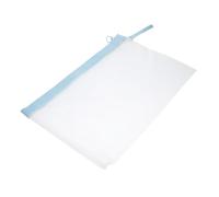 WOONEKY Pochette Étanche Zippée pour Documents Bleu Sac de Rangement Transparent Résistant à Eau et Aux Déchirures pour Bureau et Classement