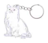 WOONEKY Porte-clés Capsule Transparent Forme de Chat pour Souvenir de Poils Animal Boîte de Rangement Compacte et Organisateur Pratique pour Poils de Chat Cadeau Commémoratif Quotidien