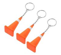 WOONEKY Porte-clés Design Réaliste Mini Cône de Signalisation en Silicone Lot de 3 Orange Léger et Portable pour Fêtes à Thème Construction ou Usage Quotidien