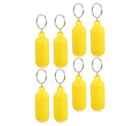 WOONEKY Porte-Clés Flottant en Plastique Jaune Lot de 8 Pièces Anneau Ovale Étanche pour Navigation Surf Kayak et Sports Nautiques Accessoire de Sécurité pour Plage et Piscine