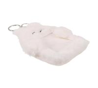 WOONEKY Porte-clés Porte-carte Peluche Porte-badge Protecteur Mignon Organisateur Photo Cartoon Lapin Blanc pour Cartes Kpop et Cartes Identité Étudiantes