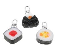 WOONEKY Porte-clés Sushi Réaliste 3pcs en Plastique Léger Design Authentique, Solide Amateurs de Sushi comme Cadeau Décoratif