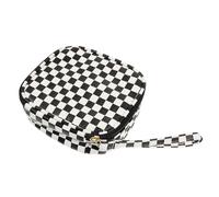 WOONEKY Porte- Féminin Étanche PU Trousse De Rangement pour Règles Pochette Mini Cosmétique à Carreaux Noir Accessoire Pratique pour Clés Et Affaires