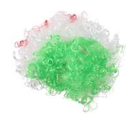 WOONEKY Postiche de Déguisement Afro Bou aux Couleurs du Drapeau Mexicain Postiche Costume Supporter Football Unisexe Couvre-Chef Duveteux Taille Unique pour Carnaval et Événements