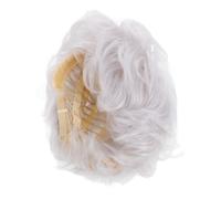 WOONEKY Postiche Grise Courte Naturelle pour Femmes Âgées Taille Moyenne Cheveux Synthétiques Volumineux Tenue Grand-mère Quotidienne Fêtes