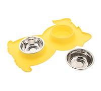 WOONEKY pour Animaux Acier Antidérapante Double Bol De Rangement pour Nourriture Design Créatif pour Chien Et Chat Facile à Nettoyer Et Résistante Aux Renversements