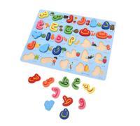 WOONEKY Puzzle Éducatif Bois Montessori Arabe Planche de Lettres pour Apprentissage Coran Jeu Pédagogique Compact pour Tout Petits et Préscolaires
