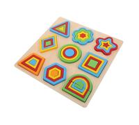 WOONEKY Puzzle Montessori Bois pour Garçon Fille Jeu Encastrement Formes Géométriques et Couleurs Éducatif Précoce pour Tout Petits et Portable pour Développement Cognitif