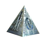 WOONEKY Pyramide Égyptienne Métal Électroplaqué Cagnotte Créative pour Économies Décoration Élégante pour Bureau Et Maison Moyenne Couleur Aléatoire