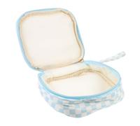 WOONEKY Sac de Rangement Tampons et Serviettes Hygiéniques Portable Pochette Petite à Motif Carreau Bleu et Blanc Organisateur Compact pour Protection Féminine Voyage et Quotidien